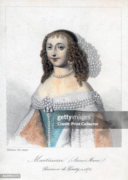 Anne Marie Martinozzi, 17th century Italian-born French aristocrat. The niece of Cardinal Mazarin, the chief minister of Louis XIV of France, Anne...