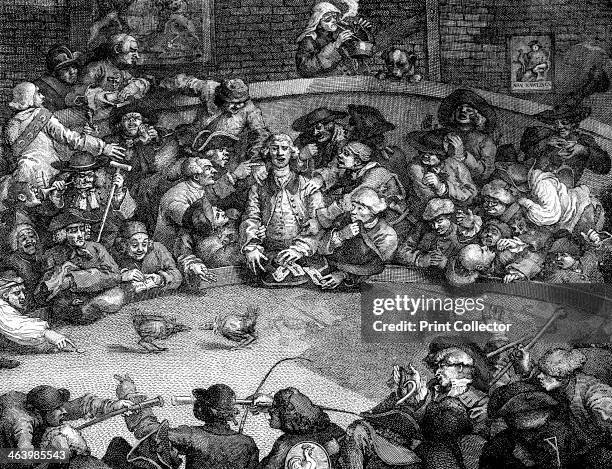 'The Cock-pit', 1759. Cockfighting enthusiasts from a cross-section of society gamble and squabble. The blind Lord Albemarle Bertie is being robbed...