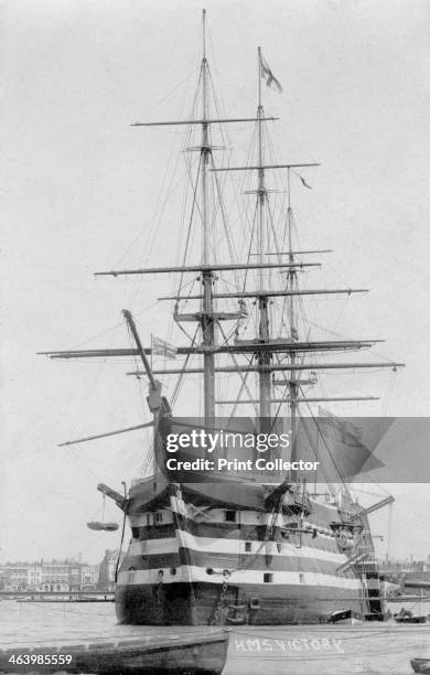 Victory', Portsmouth, Hampshire, 20th century. HMS 'Victory' was a first rate ship of the line of the Royal Navy, built between 1759 and 1765. She...