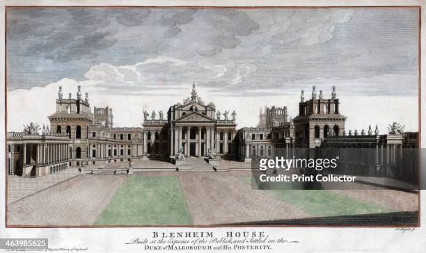 'Blenheim House', Woodstock, Oxfordshire. Blenheim Palace was built in the 18th century as the seat of the Dukes of Marlborough. Engraved for...