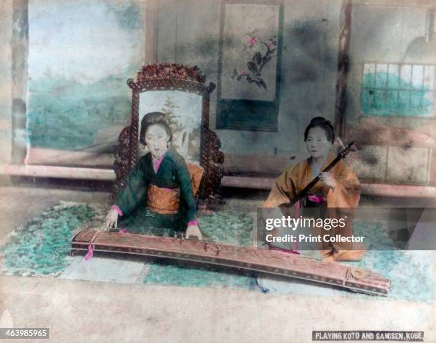 Women playing Koto and Samisen, Kobe, Japan.