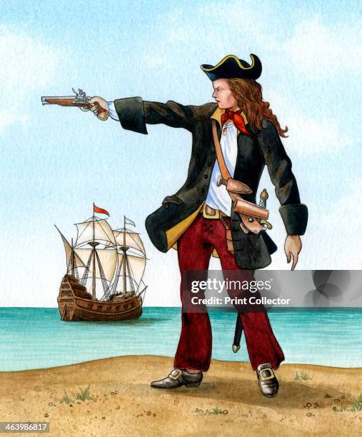 Anne Bonny, c1698, Irish Pirate. Disguised herself as a man in order to join Rackham's crew on board the 'Revenge'.