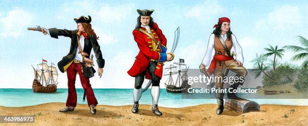 Anne Bonny, John 'Calico Jack' Rackam and Mary Read, 18th Century Pirates.
