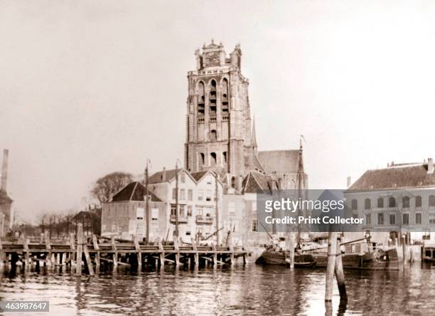 Church on the canal, Dordrecht, Netherlands, 1898. Illustration from a book of photographs taken in Holland and Belgium by James Batkin, .