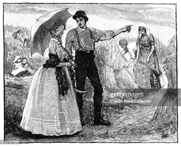 The Queen and the Reapers at Blair Castle, c1840s, . Queen Victoria talking with agricultural workers harvesting near the village of Blair Atholl in...