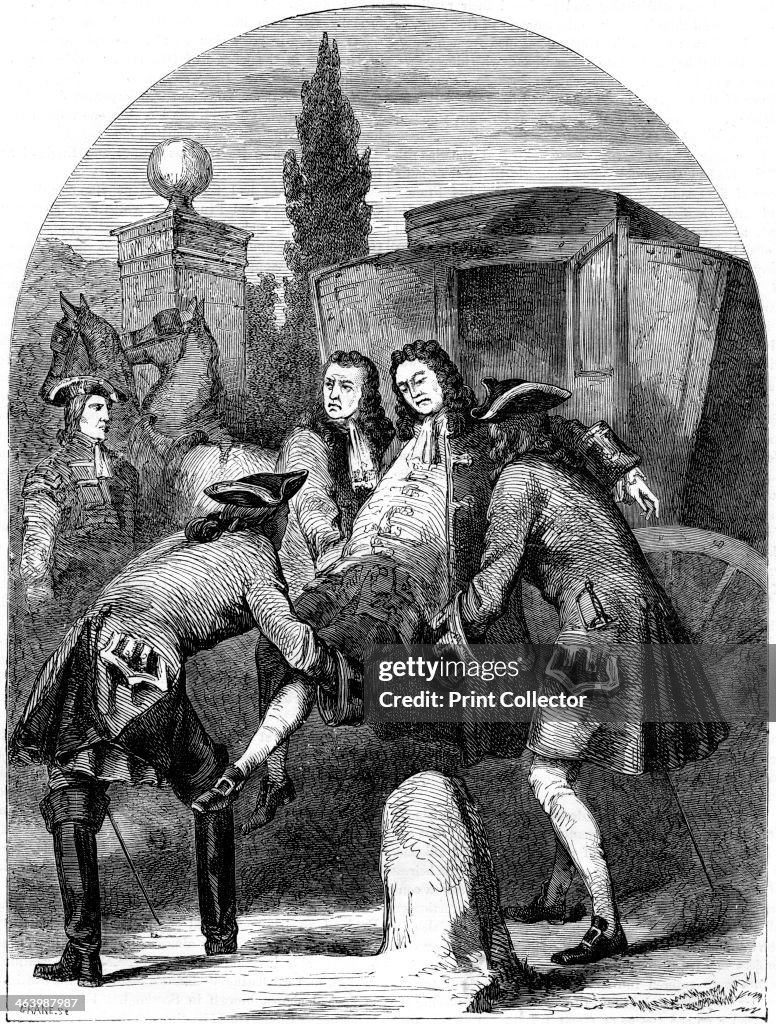 King George I, attacked by a fit of apoplexy. Artist: Crane