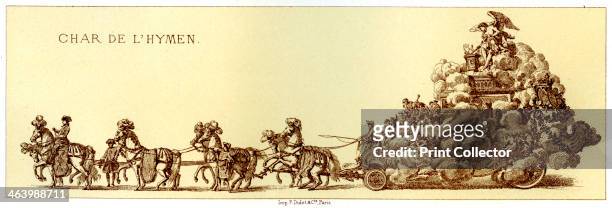 Chariot Of The Hymen, . A horse-drawn vehicle, possibly part of the procession to celebrate the marriage of the Dauphin of France to Marie-Josephe de...