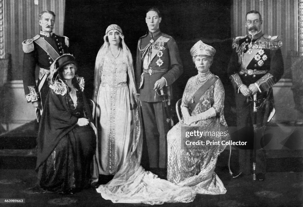 The wedding of the Duke of York and Lady Elizabeth Bowes-Lyon, 1923.