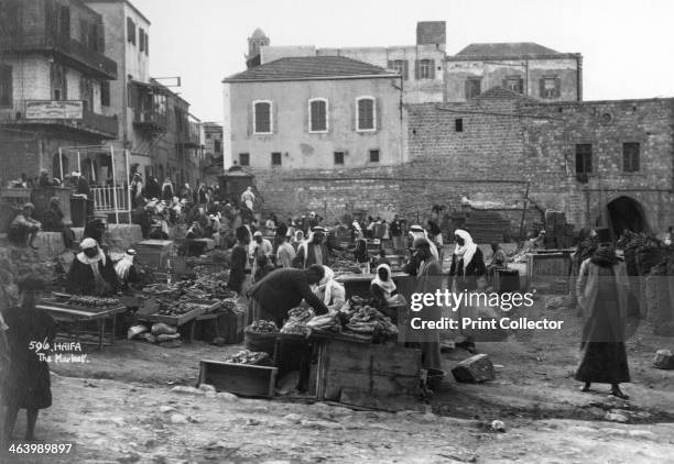 The market, Haifa, Palestine, c1920s-c1930s.