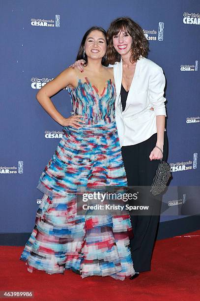 Izia and Doria Tillier attend the 40th Cesar Film Awards at Theatre du Chatelet on February 20, 2015 in Paris, France.