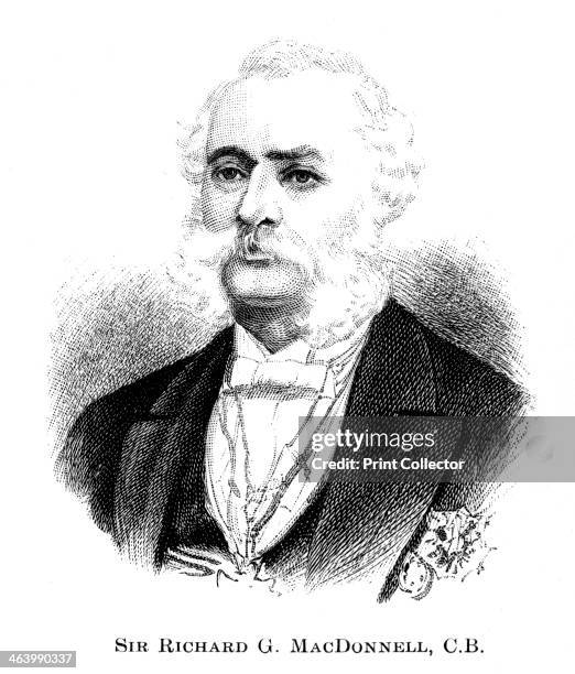 Sir Richard Graves MacDonnell, . MacDonnell was a British lawyer, judge and colonial governor. Wood engraving from 'Picturesque Atlas of Australasia,...