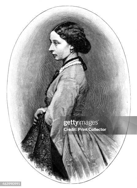 Princess Alice . Portrait of Alice, daughter of Queen Victoria. Engraving from a photograph. Illustration from The Life & Times of Queen Victoria, by...