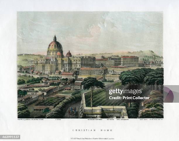 'Christian Rome', Italy, c1865. View showing St Peter's Basilica in the left background.