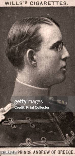 Prince Andrew of Greece, 1908. Portraits of European Royalty, Wills's Cigarette Cards, Bristol & London.