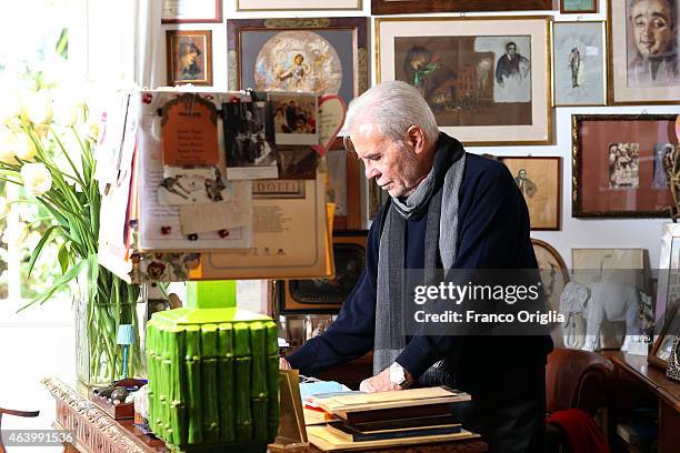 Tirelli CEO Dino Trappetti poses at the Tirelli Atelier on February 20, 2015 in Rome, Italy. The costumier Tirelli was established in 1964 and is...