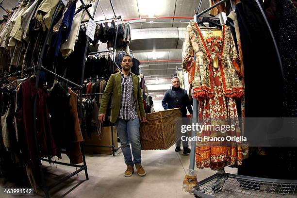 Dresses at the Tirelli deposit of Formello on February 20, 2015 in Rome, Italy. The costumier Tirelli was established in 1964 and is responsible for...