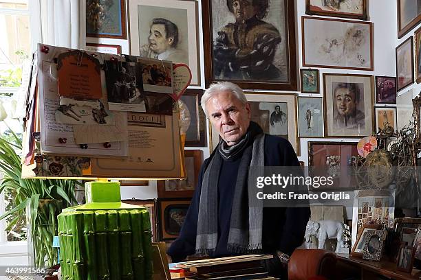 Tirelli CEO Dino Trappetti poses at the Tirelli Atelier on February 20, 2015 in Rome, Italy. The costumier Tirelli was established in 1964 and is...