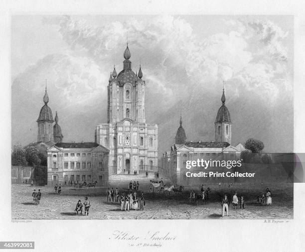 Kloster Smolnoi, near St Petersburg, Russia, c1840.