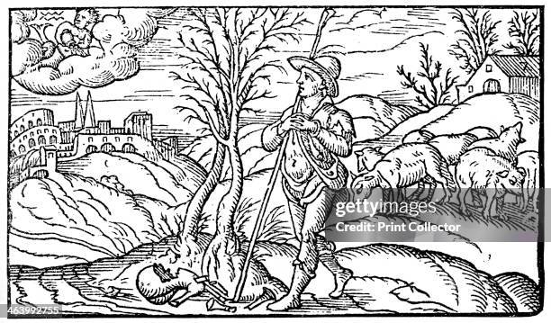January, 1597 . Illustration from Shepherd's Calendar, 1597. An illustration from A Short History of the English People, by John Richard Green,...