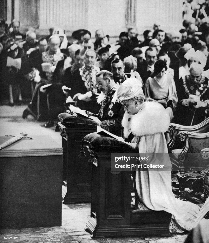 King George V and Queen Mary in St Paul's Cathedral, Silver Jubilee thanksgiving service, 1935.