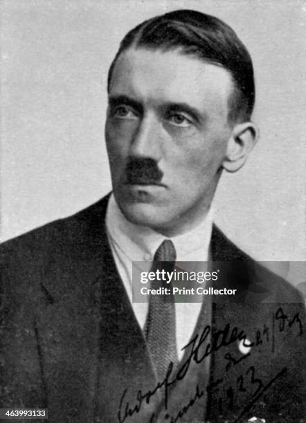 Adolf Hitler, Austrian born dictator of Nazi Germany, 1923. Hitler became leader of the National Socialist German Workers party in 1921. After an...