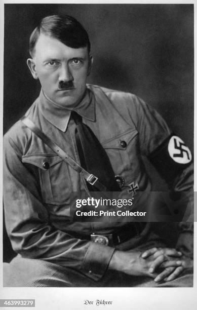 Adolf Hitler, Austrian born dictator of Nazi Germany, 1938. Hitler became leader of the National Socialist German Workers party in 1921. After an...