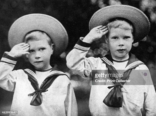 The future King Edward VIII and the Duke of York, future King George VI, c1900. Edward succeeded his father George V to the throne as King Edward...