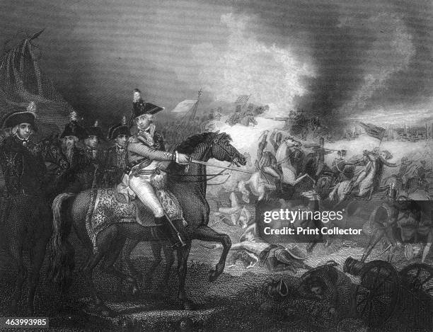 The attack upon the French camp on the hills of Famars near Valenciennes, 23 May 1793 . A scene from the Battle of Famars, during the Flanders...