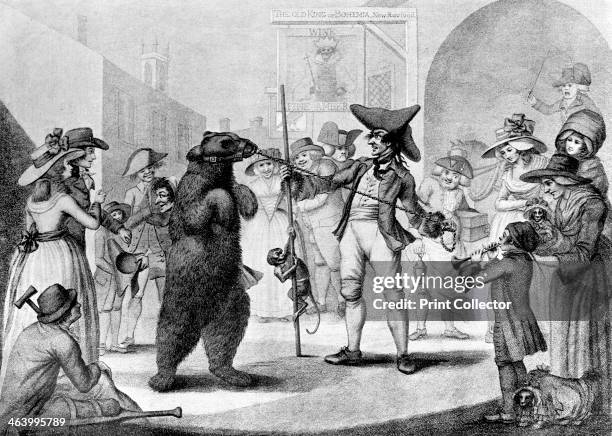 'Dancing Bear', 1785. Illustration from Social Caricature in the Eighteenth Century ... With over two hundred illustrations by George Paston...