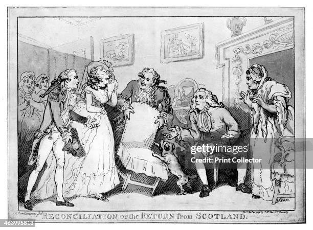 'Reconciliation or the Return from Scotland', late 18th century. Illustration from Social Caricature in the Eighteenth Century ... With over two...