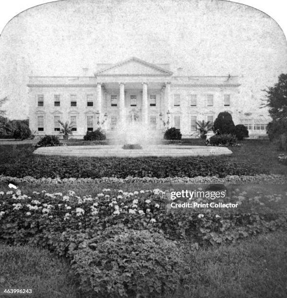 The White House, Washington, DC, USA, early 20th century. Stereoscopic card. Detail.