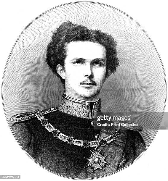 Louis II, King of the Bavarians, 19th century. Mad King Ludwig built the castle of Neuschwanstein in Bavaria, was a patron and devotee of composer...