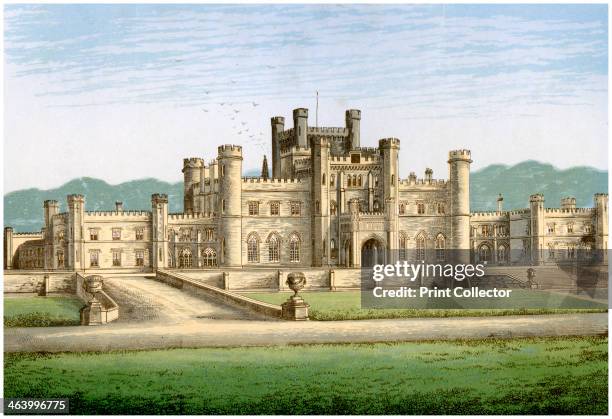 Lowther Castle, Westmorland, home of the Earl of Lonsdale, c1880. This castellated mansion was designed by Robert Smirke and built between 1806 and...