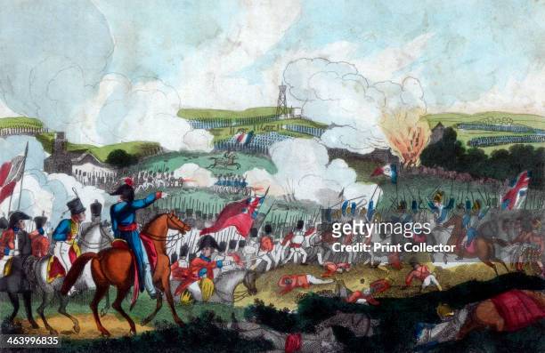 The Battle of Waterloo, 1815 . Featured is the moment when the French Cuirassiers were surrounded by the 19th Regiment and Scots Greys.