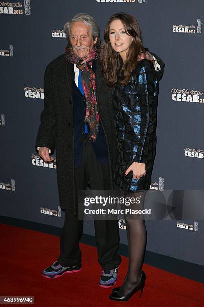 Actor Jean Rochefort and daughter Clemence Rochefort attend the Cesar Film Awards at Theatre du Chatelet on February 20, 2015 in Paris, France.