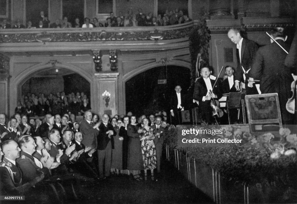 Adolf Hitler attending a concert, Berlin, Germany, 1936.