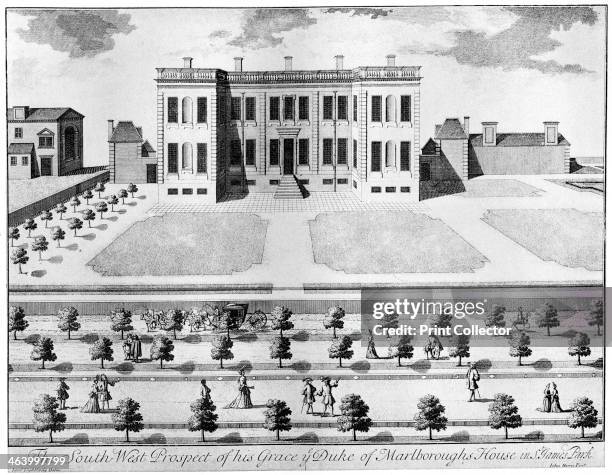 Marlborough House from the south-west, 17th century, . Marlborough House was originally built for the first Duke of Marlborough by Sir Christopher...