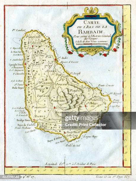 Map of Barbados, c1764.