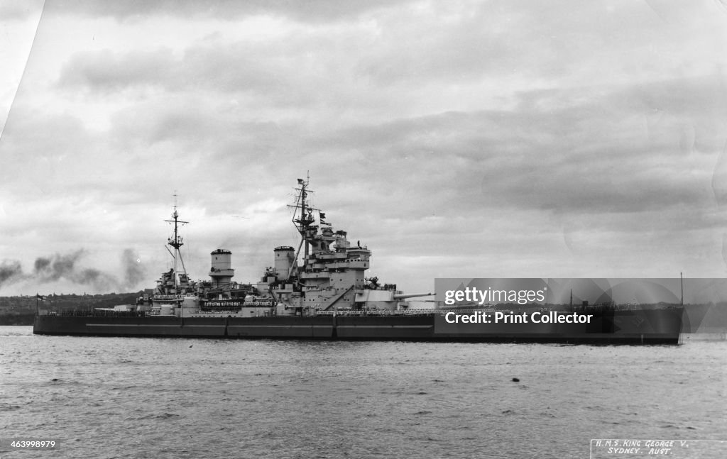 British battleship HMS 'King George V', Sydney, Australia, 1945.