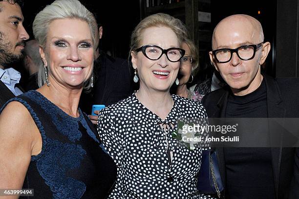 Karen Buglisi Weiler, Global Brand President, MAC Cosmetics, actress Meryl Streep and James Gager, Senior Vice President and Group Creative Director,...