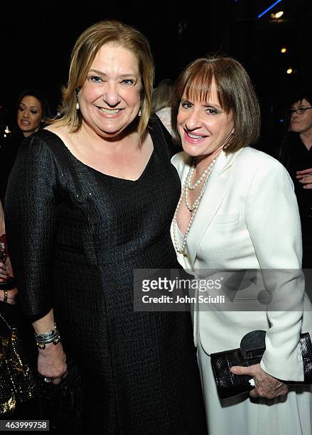Women In Film President Iris Grossman and actress Patti LuPone attend the Women In Film Pre-Oscar Cocktail Party presented by MaxMara, BMW, Tiffany &...
