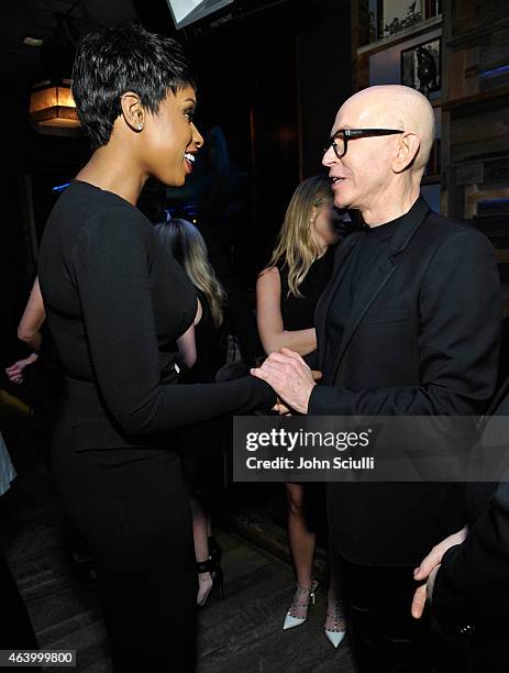 Recording artist Jennifer Hudson and James Gager, Senior Vice President and Group Creative Director, MAC Cosmetics, attend Women In Film Pre-Oscar...