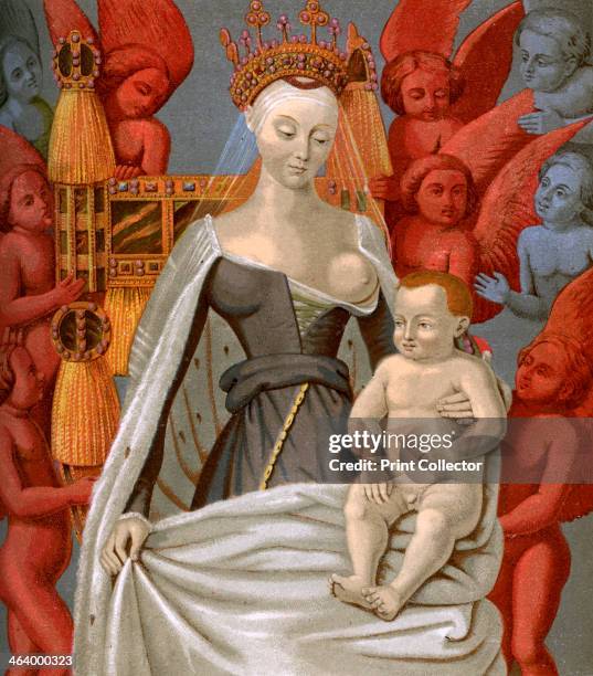 Agnès Sorel , mistress of King Charles VII of France, c1450 . Agnès Sorel was the model for this Virgin and Child Surrounded by Angels. A 19th...