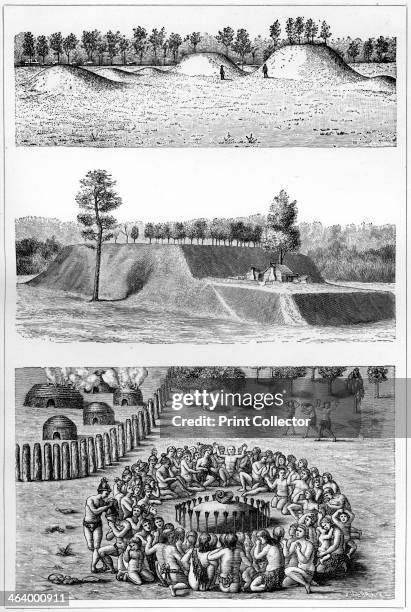 Native American archaeological sites, USA, 1901. The Avondale Mounds, Washington County, Mississippi; De Soto Mound, Jefferson County, Arkansas, and...
