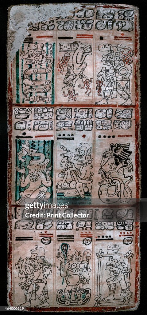 A page from the Dresden codex, Maya manuscript, 1901.