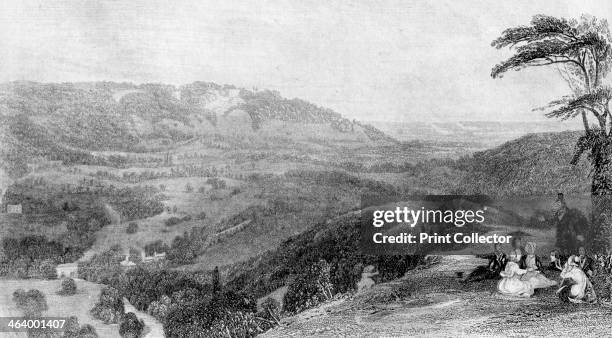 View from Box Hill, looking towards Norbury, Surrey, 19th century.
