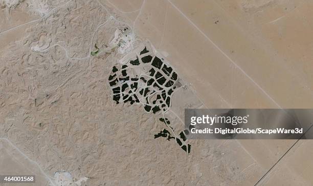 This is DigitalGlobe via Getty Images satellite imagery of the worlds largest tire dump outside of Sulaibiya, Kuwait.