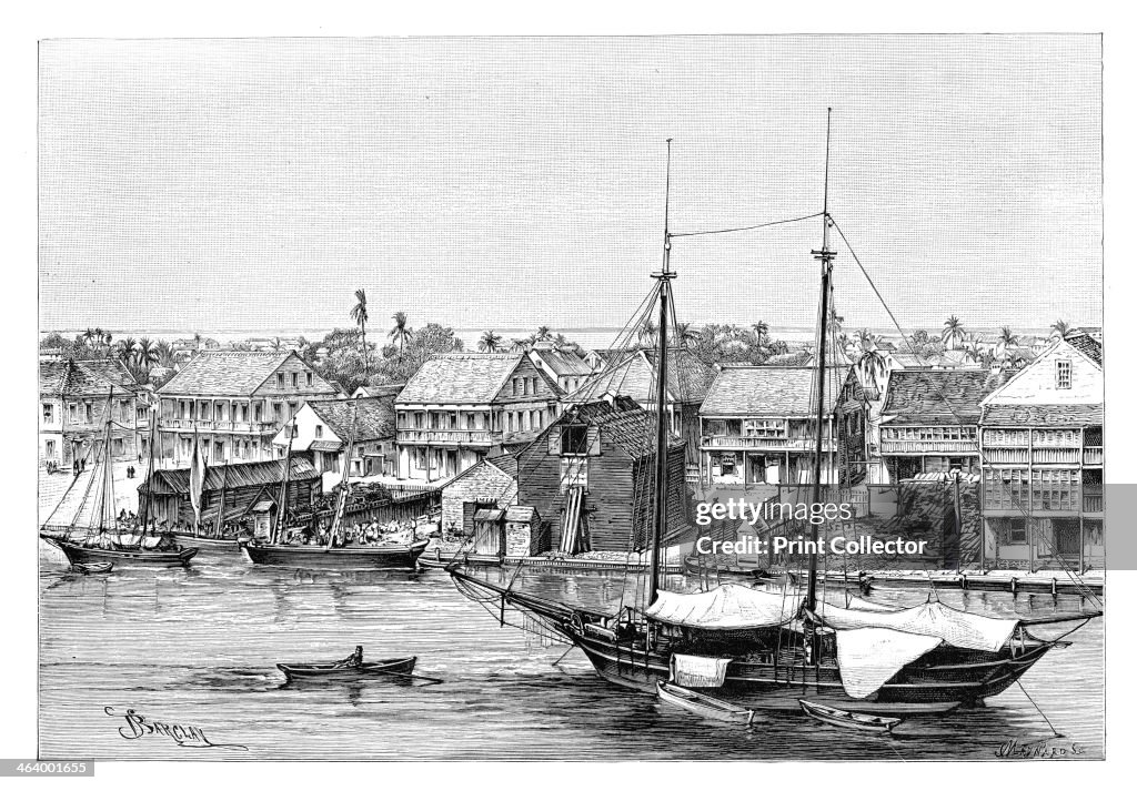 'Belize, view taken from the Harbour', c1890. Artist: Maynard