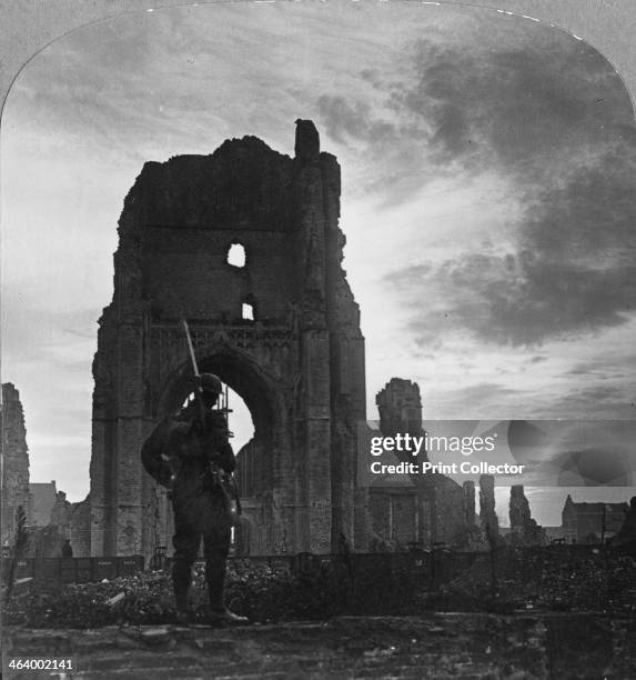Ruins of Ypres, Flanders, Belgium, World War I, c1914-c1918. Ypres was on the front line for most of the war and was the site of three major battles....