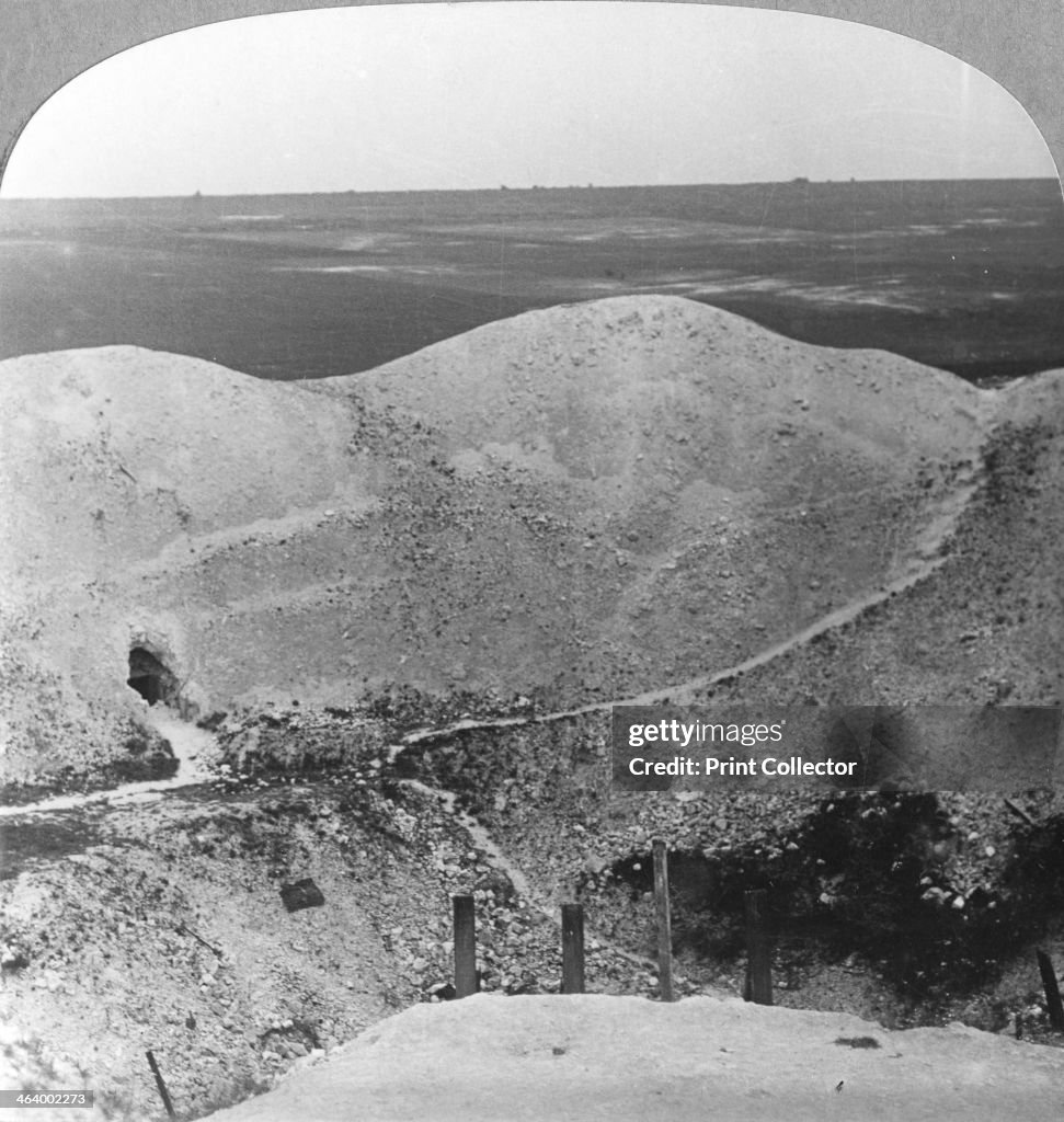 Mine crater at La Boiselle, the Somme, France, World War I, c1916-c1918. Artist: Realistic Travels Publishers